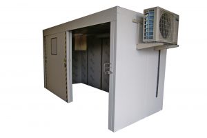 Cabine climatisée avec porte coulissante